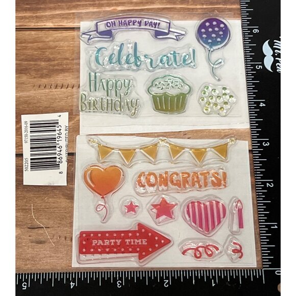 Michaels Photopolymer Stamps Set - Celebrate Congrats BIRTHDAY CUPCAKE 502205 - Picture 1 of 2